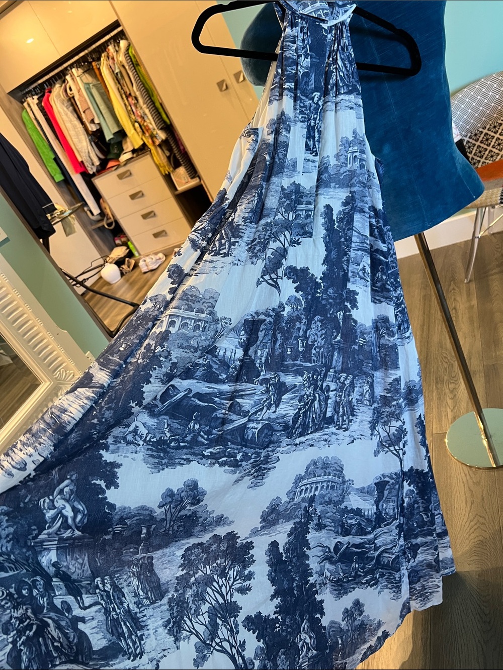 COS Blue and White Maxi Dress - Picture 4 of 5